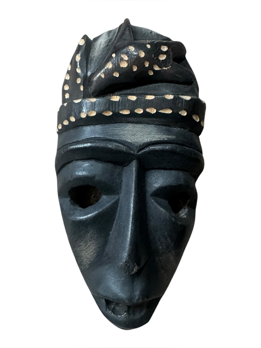 Handcrafted African Wooden Mask – Ivory Coast Wall Art – 9” Tribal Decor